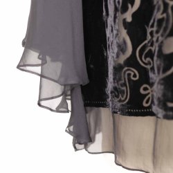 Charlotte Sparre sort velour batmand kjole L (20)