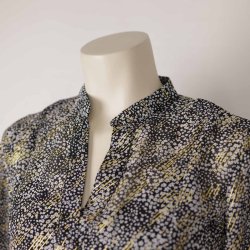 Love &amp; Divine ciffon kjole sort/guld underkj NY XS (N54)