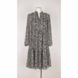 Love &amp; Divine ciffon kjole sort/guld underkj NY XS (N54)