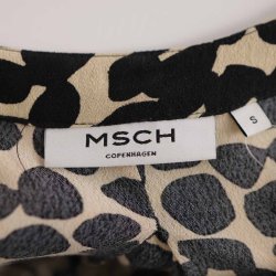 MSCH midi kjole beige m sorte dots visc. S (N54)