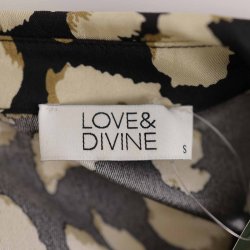 Love&Divine kort tunika kjole sort m beige poly S (N61)