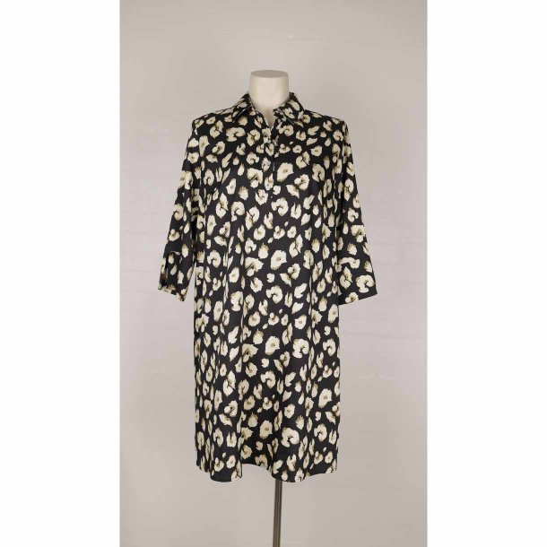 Love&Divine kort tunika kjole sort m beige poly S (N61)