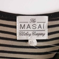 Masai kort kjole stribet ryg/lomme viscose XL (N98)