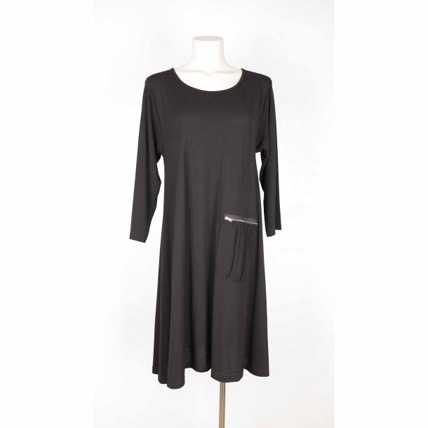 Masai sort kjole viscose strik m lomme NSN 2XL (N98)
