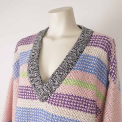 Numph strik tr�je m V-hals multifarvet striber L (N67)