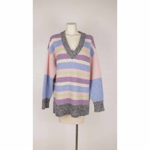 Numph strik tr�je m V-hals multifarvet striber L (N67)