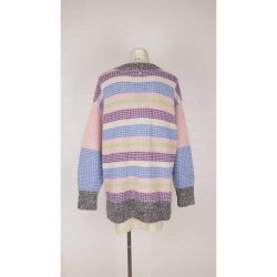 Numph strik tr�je m V-hals multifarvet striber L (N67)