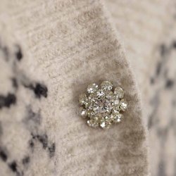 Neo Noir strik cardigan gr�m�nster m s�lvknap S (B9)