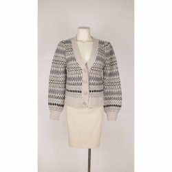 Neo Noir strik cardigan gr�m�nster m s�lvknap S (B9)