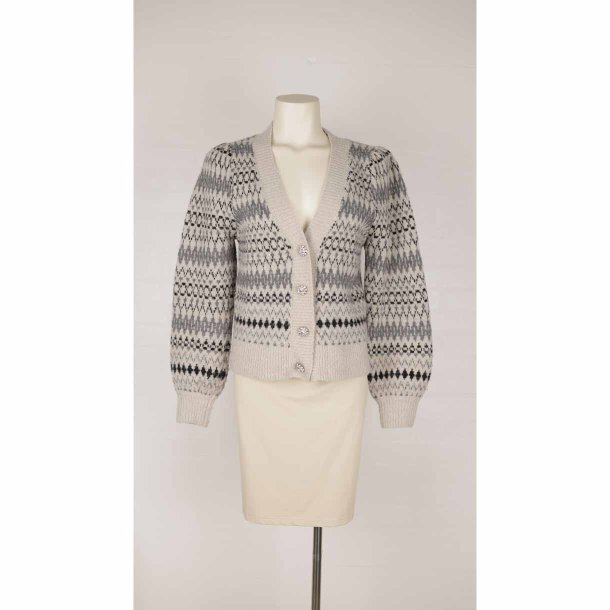 Neo Noir strik cardigan gr�m�nster m s�lvknap S (B9)