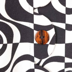 Margot kjole bomulds jersey black/white graf. L (N91)