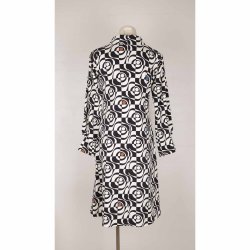 Margot kjole bomulds jersey black/white graf. L (N91)