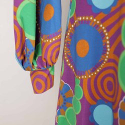 Margot kjole bomulds jersey print lilla/grn L (21)