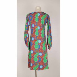 Margot kjole bomulds jersey print lilla/grn L (21)