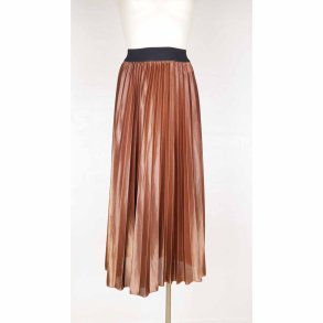 Caddis Fly midi nederdel brun plisse elastikliv S  (B2)